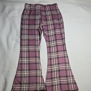 Crown Of Hearts Soft Plaid Flare Pants